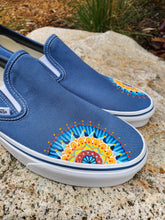 Load image into Gallery viewer, Custom Mandala Vans Slip-Ons - Size: Men's 9.5/Women's 11