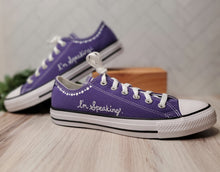 Load image into Gallery viewer, Kamala Harris Custom Converse - "I'm Speaking" - purple