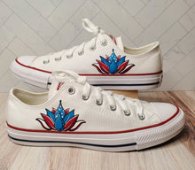 Load image into Gallery viewer, Kamala Harris Custom Converse - Lotus + Harris '24 - White
