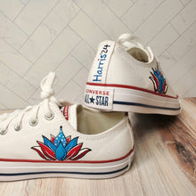 Load image into Gallery viewer, Kamala Harris Custom Converse - Lotus + Harris '24 - White