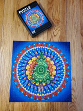 Load image into Gallery viewer, 'Evergreen' Mandala Puzzle - 500 pieces, 18"