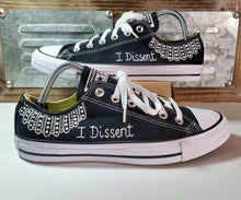 Load image into Gallery viewer, Ruth Bader Ginsberg Custom Converse - "I Dissent" Collar - DOUBLE SIDED COLLAR WITH TEXT