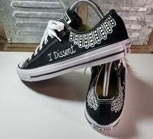 Load image into Gallery viewer, Ruth Bader Ginsberg Custom Converse - "I Dissent" Collar - DOUBLE SIDED COLLAR WITH TEXT