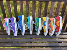 Load image into Gallery viewer, "Cayenne" - Custom Red Converse with Red/Orange/Yellow Mandalas