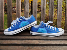 Load image into Gallery viewer, "Marina" - Custom Blue Converse with Blue/Light Blue/White Mandalas