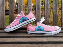 Load image into Gallery viewer, "Cleo" - Custom Pink Converse with Pink/Turquoise/Purple/White Mandalas