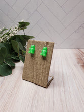 Load image into Gallery viewer, Glow in the Dark Gummy Bear Earrings - Green