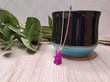 Load image into Gallery viewer, Glow in the Dark Gummy Bear Necklace - Magenta