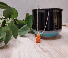 Load image into Gallery viewer, Glow in the Dark Gummy Bear Necklace - Matte Orange