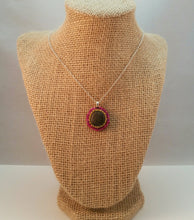 Load image into Gallery viewer, Bead Embroidered Pendant with Stone from North Lake Tahoe