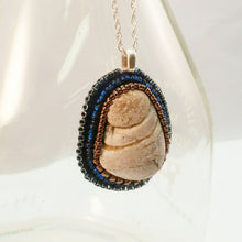 Load image into Gallery viewer, Bead Embroidered Pendant with Stone from North Lake Tahoe