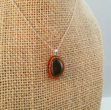 Load image into Gallery viewer, Bead Embroidered Pendant with Stone from North Lake Tahoe