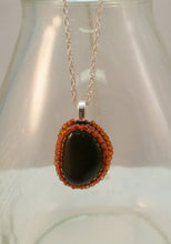 Load image into Gallery viewer, Bead Embroidered Pendant with Stone from North Lake Tahoe