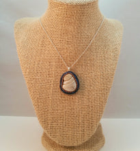 Load image into Gallery viewer, Bead Embroidered Pendant with Stone from North Lake Tahoe