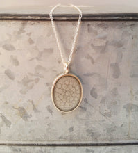 Load image into Gallery viewer, Hand Painted Resin Pendant with Sterling Silver Oval Shaped Bezel and Chain