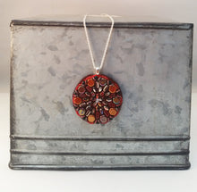 Load image into Gallery viewer, Red Beaded Mandala Pendant