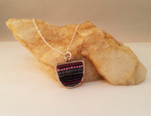 Load image into Gallery viewer, Sterling Frame & Purple Beadwork Pendant