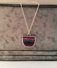 Load image into Gallery viewer, Sterling Frame & Purple Beadwork Pendant