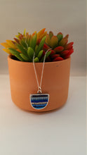 Load image into Gallery viewer, Sterling Frame & Blue Beadwork Pendant