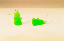 Load image into Gallery viewer, Glow in the Dark Gummy Bear Earrings - Green