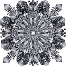 Load image into Gallery viewer, Black and White Snowflake Mandala - Archival Giclee Paper Print - Unframed