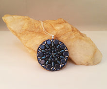 Load image into Gallery viewer, Blue Beaded Mandala Pendant