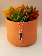 Load image into Gallery viewer, Sterling Bezel Beadwork Pendant