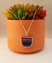 Load image into Gallery viewer, Sterling Frame & Purple Beadwork Pendant
