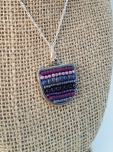 Load image into Gallery viewer, Sterling Frame & Purple Beadwork Pendant