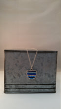 Load image into Gallery viewer, Sterling Frame & Blue Beadwork Pendant