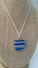 Load image into Gallery viewer, Sterling Frame & Blue Beadwork Pendant