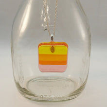 Load image into Gallery viewer, Layered Colors - Square Resin Pendant with sterling silver chain