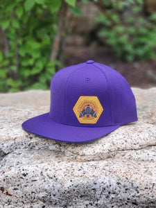 Queen Bee Mandala Hat - Flat Bill - Purple