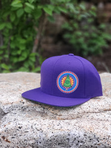 Evergreen Mandala Hat - Flat Bill -  Purple