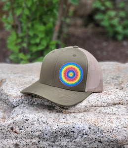 Rainbow Mandala Hat - Classic Cap - Olive & Tan