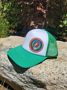 Stealie Mandala Hat - Foam Trucker - Green & White