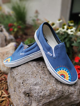 Load image into Gallery viewer, Custom Mandala Vans Slip-Ons -  Size: Men&#39;s 9.5/Women&#39;s 11
