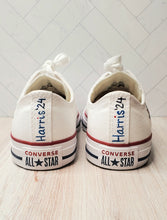 Load image into Gallery viewer, Kamala Harris Custom Converse - Lotus + Harris &#39;24 - White
