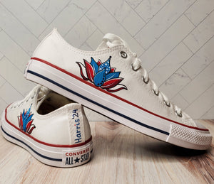 Kamala Harris Custom Converse - Lotus + Harris '24 - White