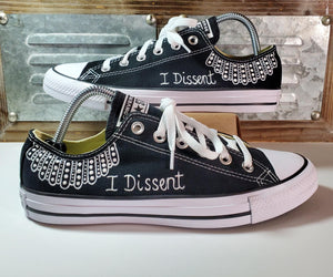 Ruth Bader Ginsberg Custom Converse - "I Dissent" Collar -  DOUBLE SIDED COLLAR WITH TEXT