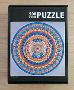 'Oh Hey, Bear!' Mandala Puzzle - 500 pieces, 18"