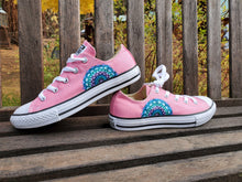 Load image into Gallery viewer, &quot;Cleo&quot; - Custom Pink Converse with Pink/Turquoise/Purple/White Mandalas
