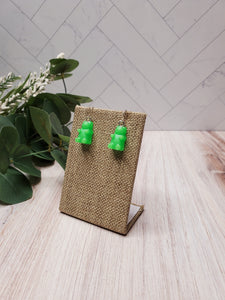 Glow in the Dark Gummy Bear Earrings - Green