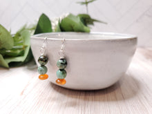 Load image into Gallery viewer, Turquoise &amp; Carnelian Drop Earrings
