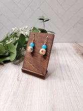 Load image into Gallery viewer, Peace, Love &amp; Flowers - clay &amp; glass bead earrings
