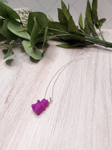 Glow in the Dark Gummy Bear Necklace - Magenta