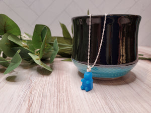 Glow in the Dark Gummy Bear Necklace - Blue