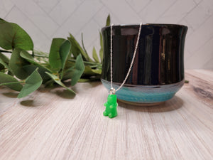 Glow in the Dark Gummy Bear Necklace - Lime Green