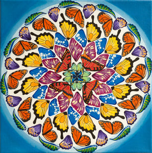 Butterfly Mandala - Hand Stretched Canvas Print
