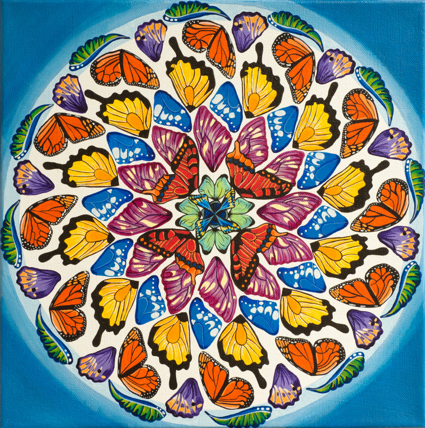 Butterfly Mandala - Hand Stretched Canvas Print